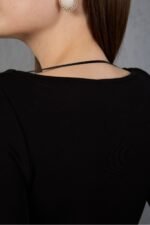 Toka Detaylı Siyah Body - Görsel 8
