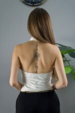 Halter Yaka Gold Kemerli Tulum - Görsel 3
